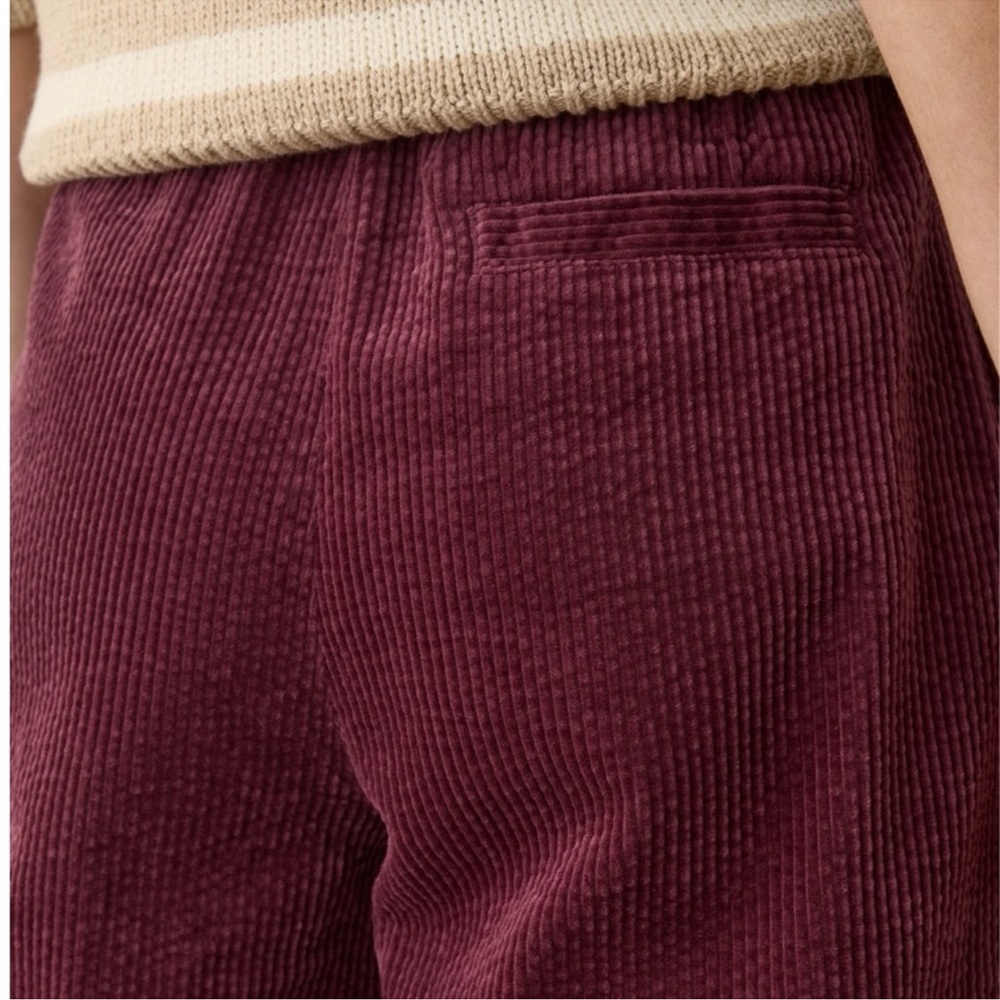 NEW Marine Layer Allison Corduroy Trouser Wide Leg Pants Burgundy Maroon Medium - Picture 3 of 8
